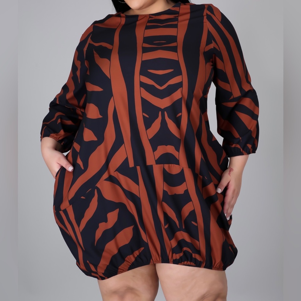 Tribal Print Bubble Dress 👗